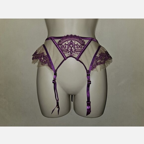 Honey Birdette Gabrielle Suspender in Orchid size Small NWT